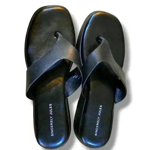 Sincerely Jules Happiness Black Sandals Size 9 - Picture 1 of 3